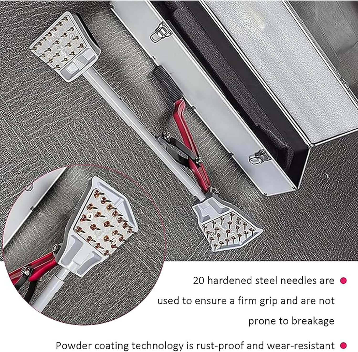 Kneeless Carpet Stretcher, Carpet Knee Kicker with Soft Rubber Handle and Grippers for DIY Use, Essential Fitting Tool for Flooring Projects