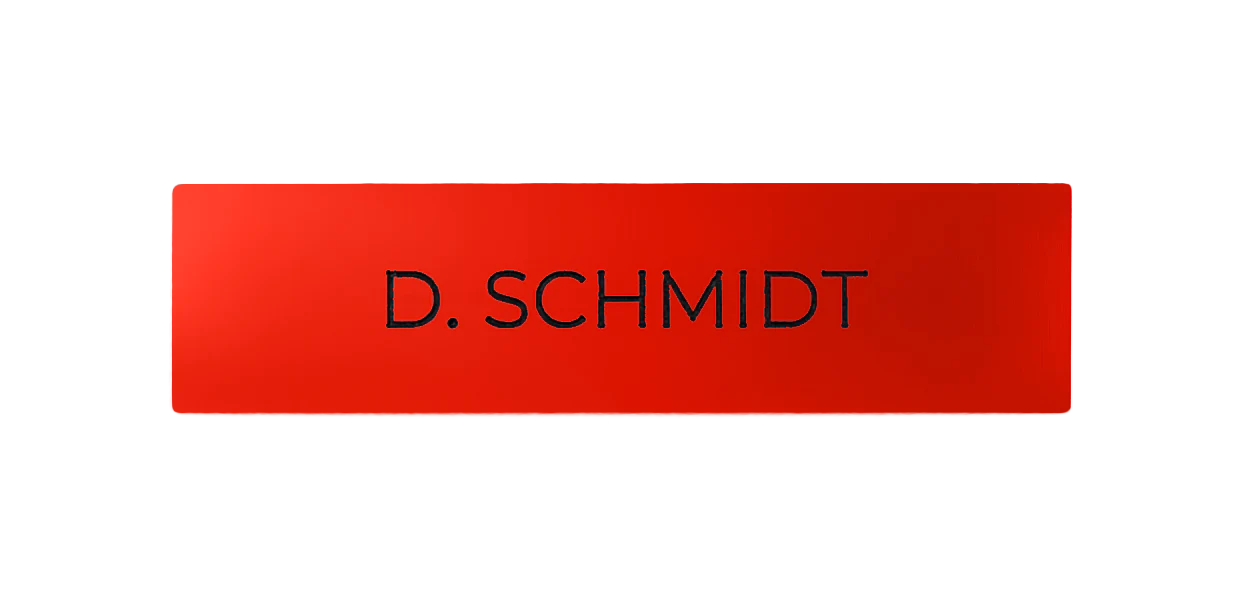 DoorBird Nameplate for One Call Button D21X  in Pure Red, RAL 3028 - Individual Engraving