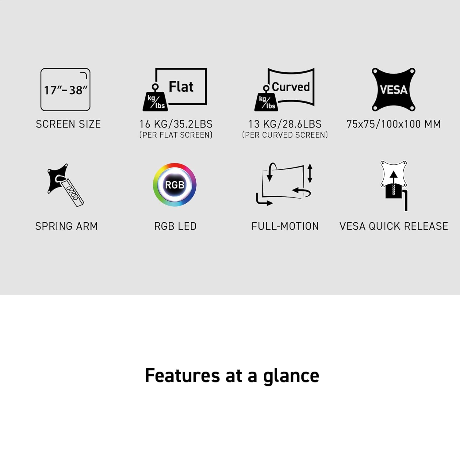 MSI MPG MT161DR - Premium RGB Dual Monitor Stand Arms, 17-38