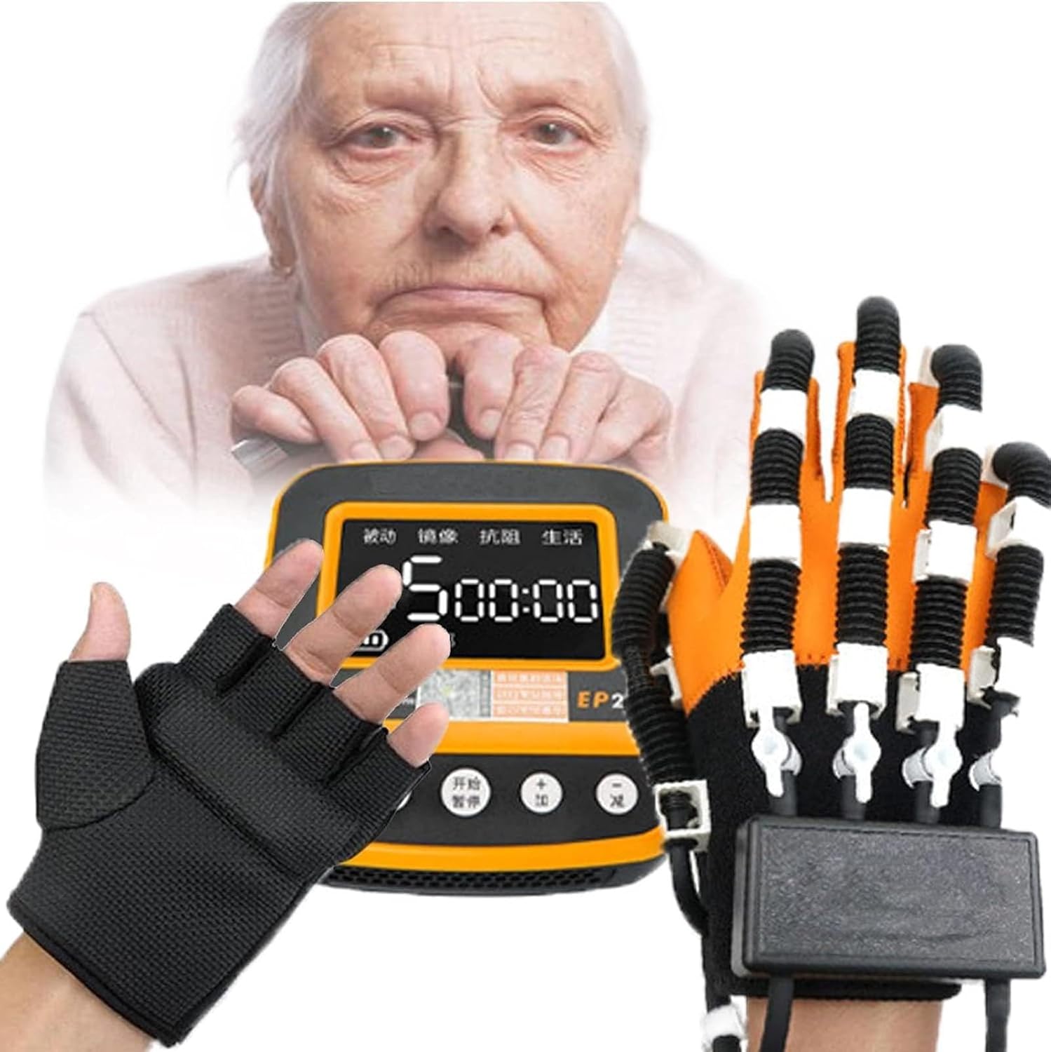 GaRcan Electric Rehabilitation Robot Gloves,Rehabilitation Auxiliary Training Gloves,Finger Straightening Brace Guard,Stroke,Cerebral Palsy,Cerebral Hemorrhage,Hand Burns