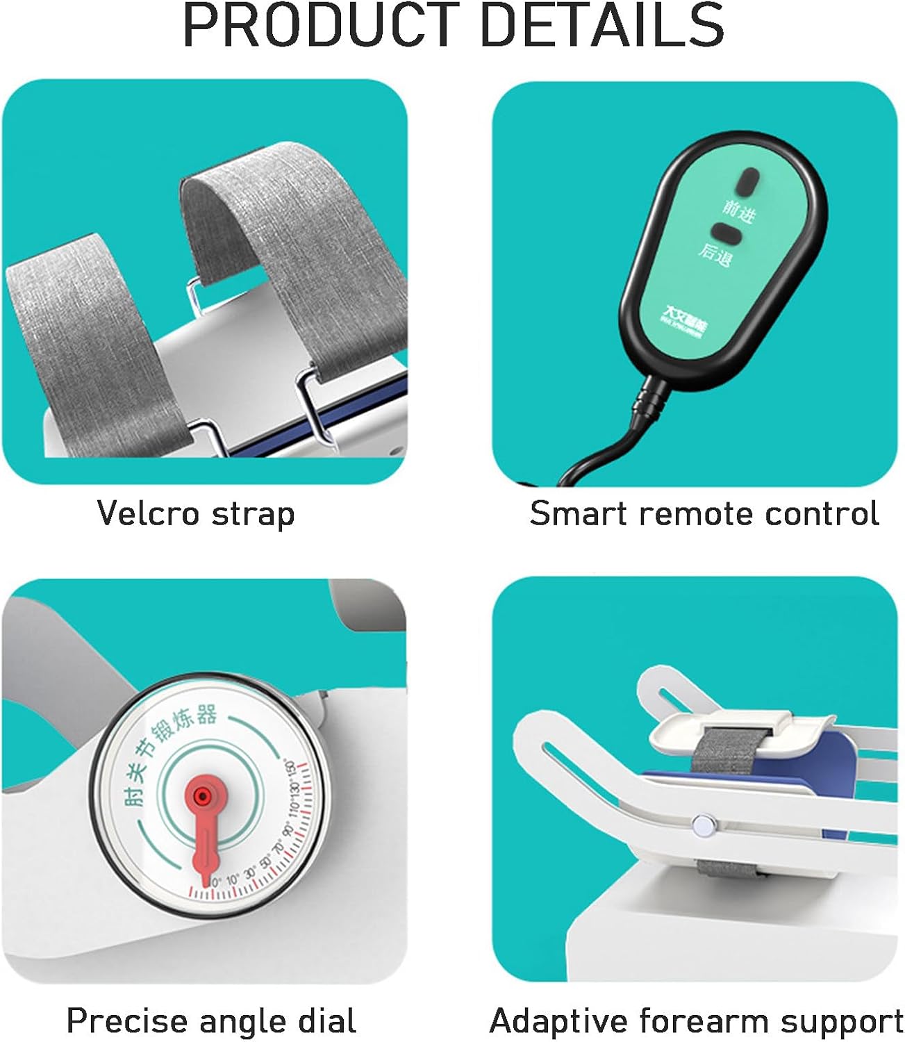 Arm Rehabilitation Trainer,Electric Elbow Joint Rehabilitation Device, Elbow Brace Arm Exerciser, -10°~150° Adjustable Post Op Elbow Brace Stabilizer Splint, for Arm Fracture