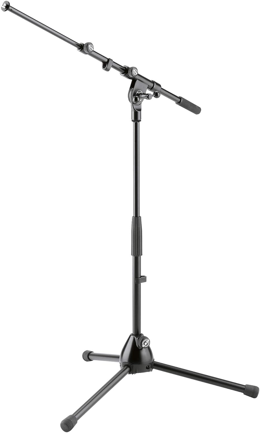 K&M - Konig & Meyer 25900.500.55 - Low Level Microphone/Telescopic 2-Piece Boom Arm Stand - Zinc die-cast base - Professional Grade for all Musicians - German Made - Black