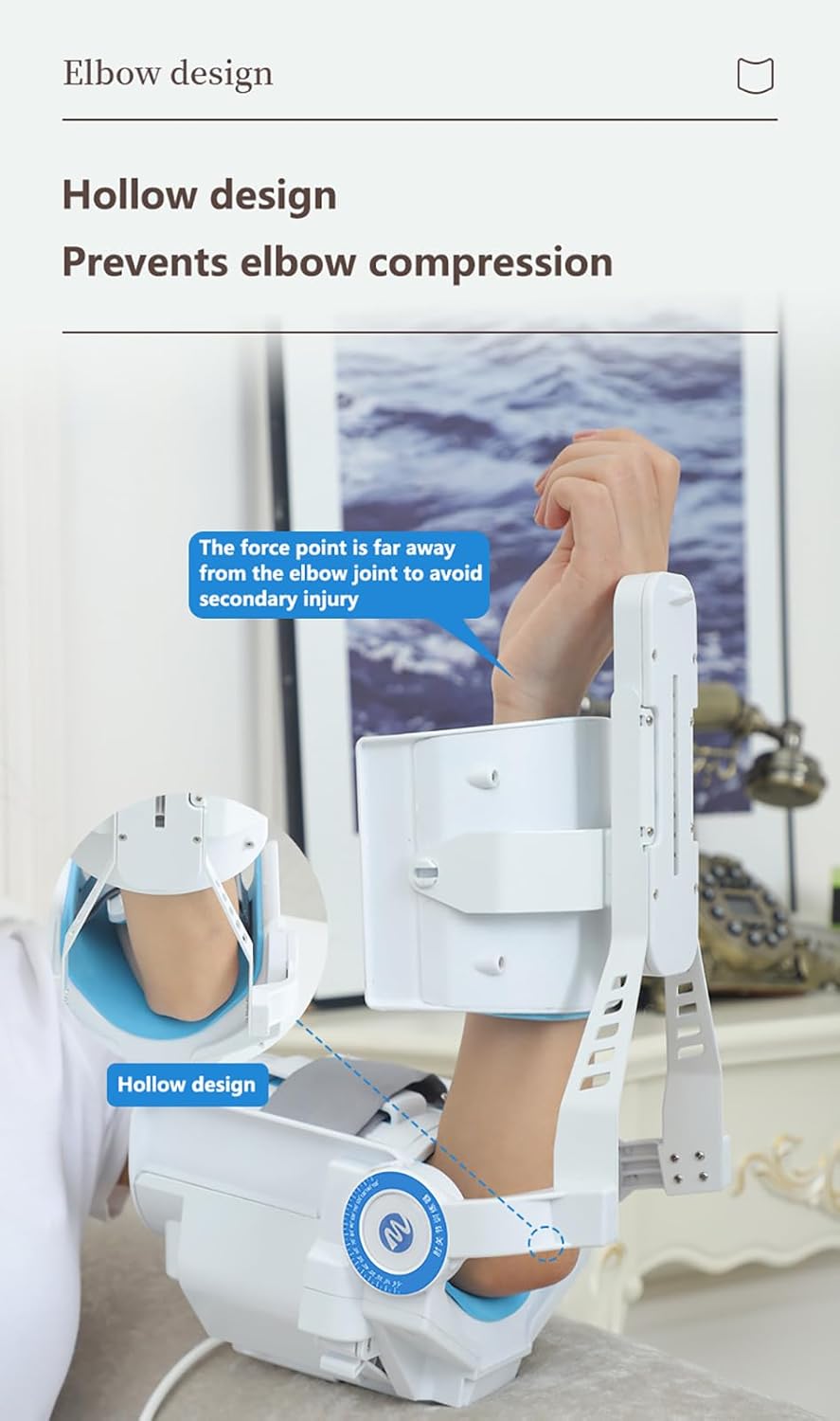 Electric Elbow Joint Rehabilitation Device with Smart Remote Control, Elbow Brace Arm Exerciser, -5°~150° Full-Angle Flexion Extension Training Equipment, for Men, Women, Etc.