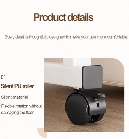 Laptop Cart Over Bed Desk，Over Bed Desk Height Adjustable 65-95cm Food Tray Desk Rolling Medical Table Stretchable Lazy Design Portable Desk with Castor Wheels(Color:Wood)