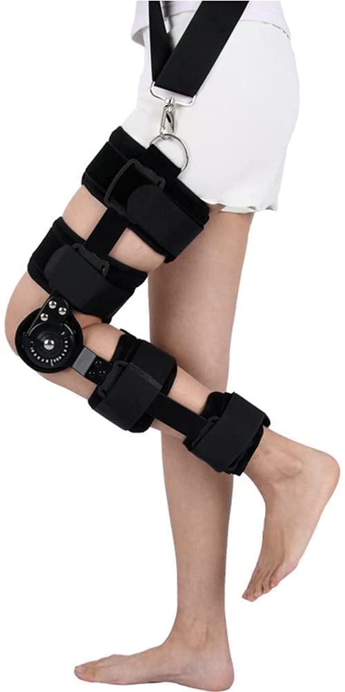 HUANGJUN HingedKnee Brace, Adjustable Post Op Patella Brace Support Stabilizer Pad Orthosis Splint Wrap Orthopedic Guard Protector - Leg Brace Support