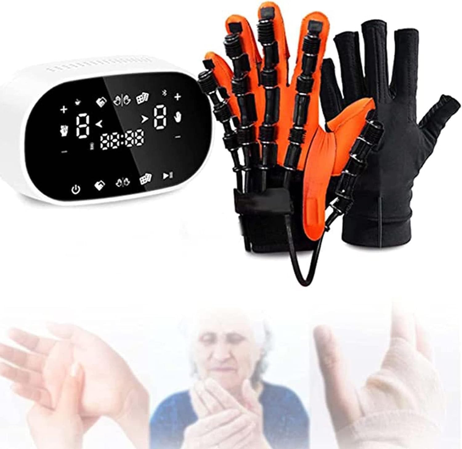 Hand Rehabilitation Robot Gloves Hand Rehabilitation Robot Gloves，Hand Trainer, Finger Rehab, Stroke Hemiplegia Finger Stretching Exercise, Multiple Mode Options, With Mirror Gloves ( Color : Left han