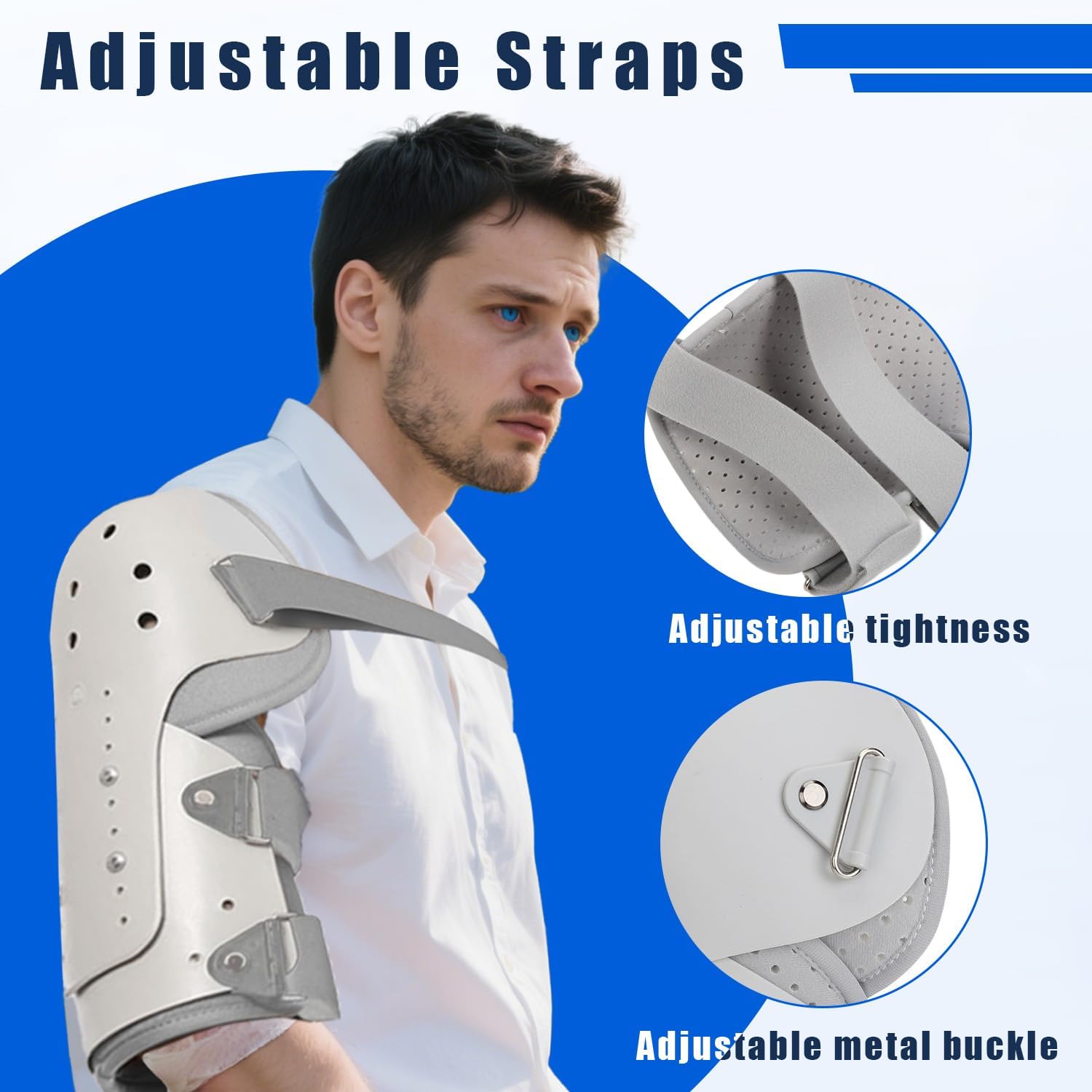 TARSHYRY Medium Humeral Shaft Fracture Splint & Humeral Fracture Brace for Broken Upper Arm Shoulder Bicep Left/Right Arm Long-Bone,Lightweight Breathable Humerus Fracture Splint for Men Women (Left Shoulder)