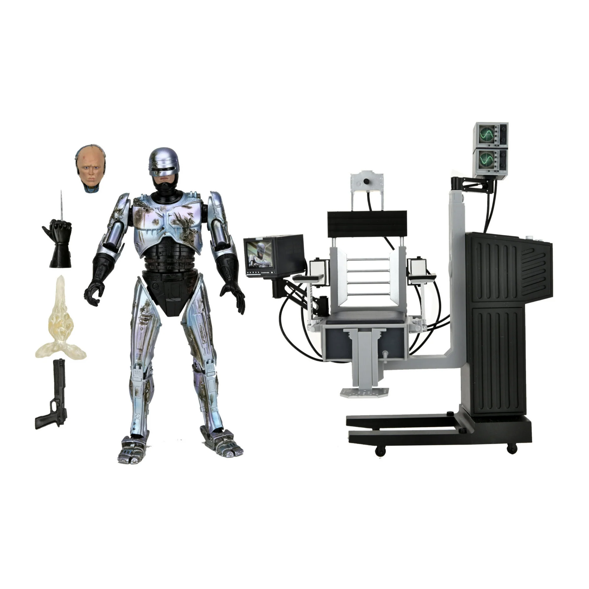 NECA 7-Inch Ultimate Battle-Damaged RoboCop Scale Action Figure with Chair