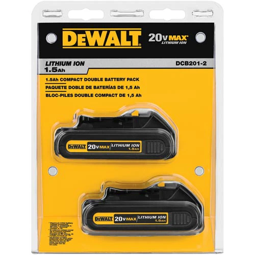 DEWALT 20V MAX* Lithium Ion Compact Battery Pack (1.5 Ah) - 2 Pack DCB201-2