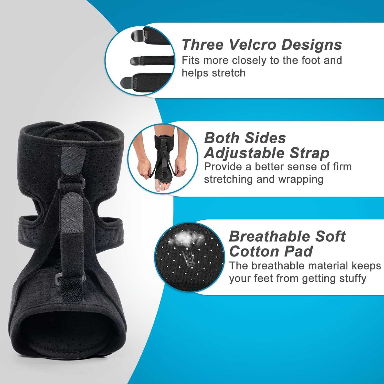 Plantar Fasciitis Night Splint,Upgraded Plantar Fasciitis Relief Brace,Achilles Tendonitis Brace and Drop Foot Brace,Night Splint for Plantar Fasciitis Women&Men