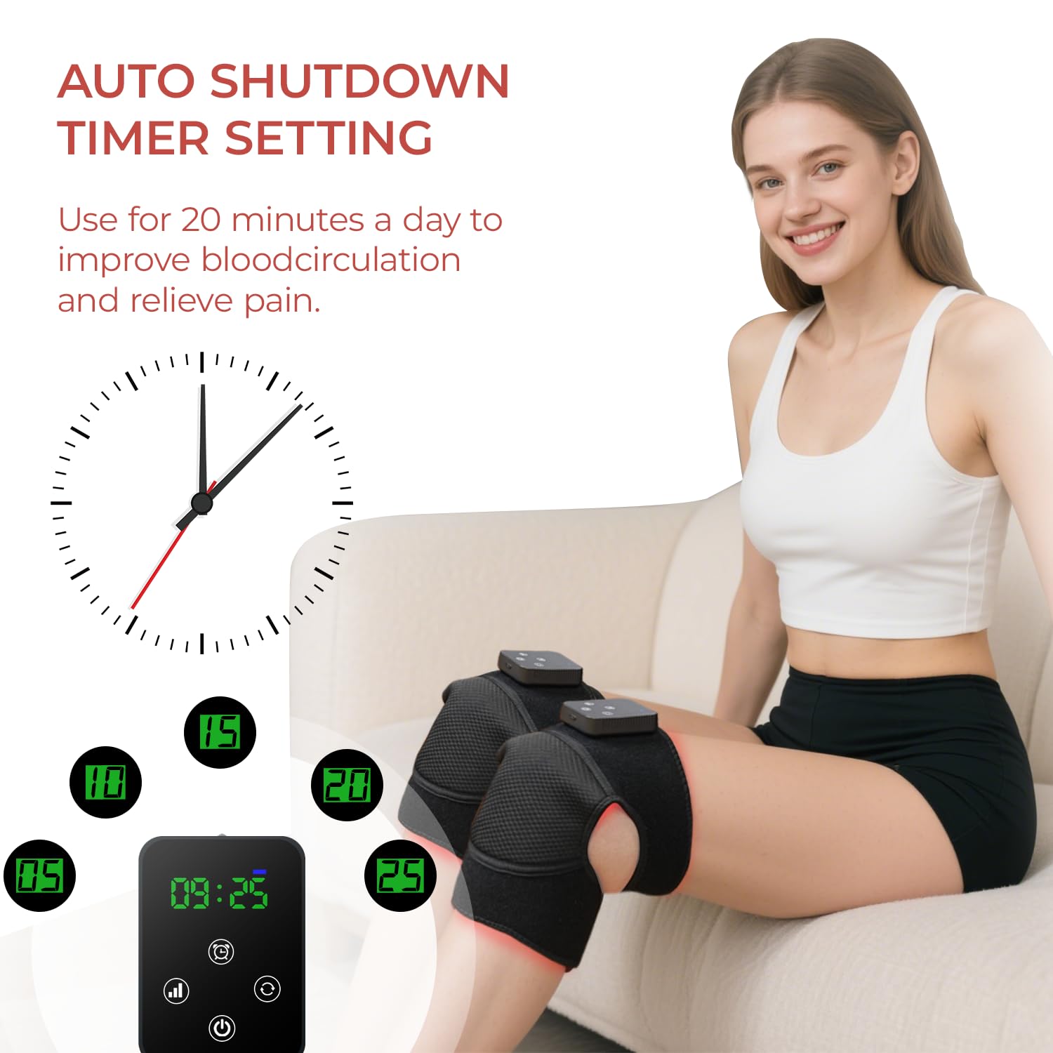 Red Light Therapy Knee for Joint Comfort & Mobility, Adjustable Settings, Portable Home Use