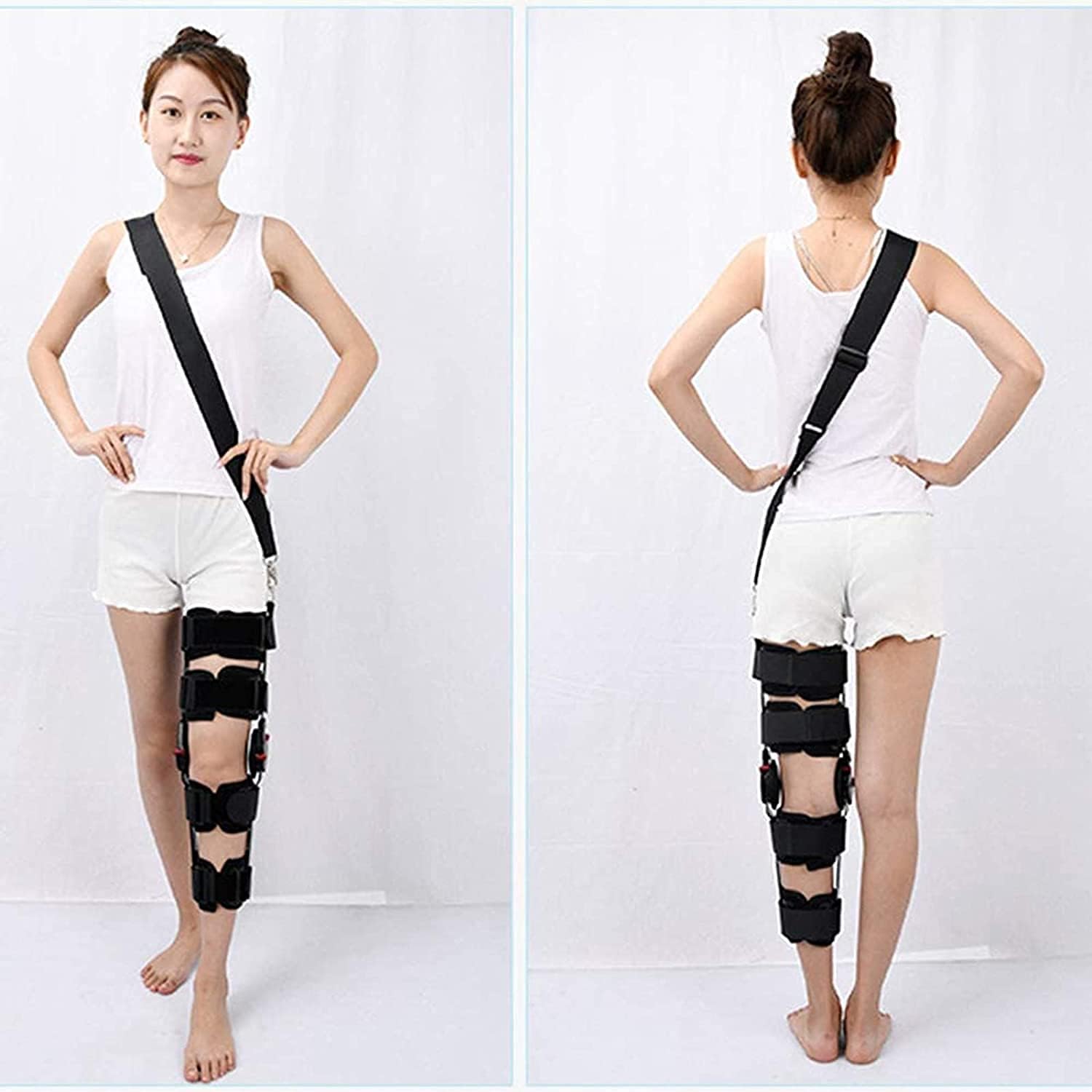 Knee Braces for Knee Pain Arthritis Orthopedic Hinged Knee Brace Support, Adjustable Knee Joint Splint ROM Knee Orthosis Stabilizer Post-Op Arthritis Injury Protector Knee Support for Leg