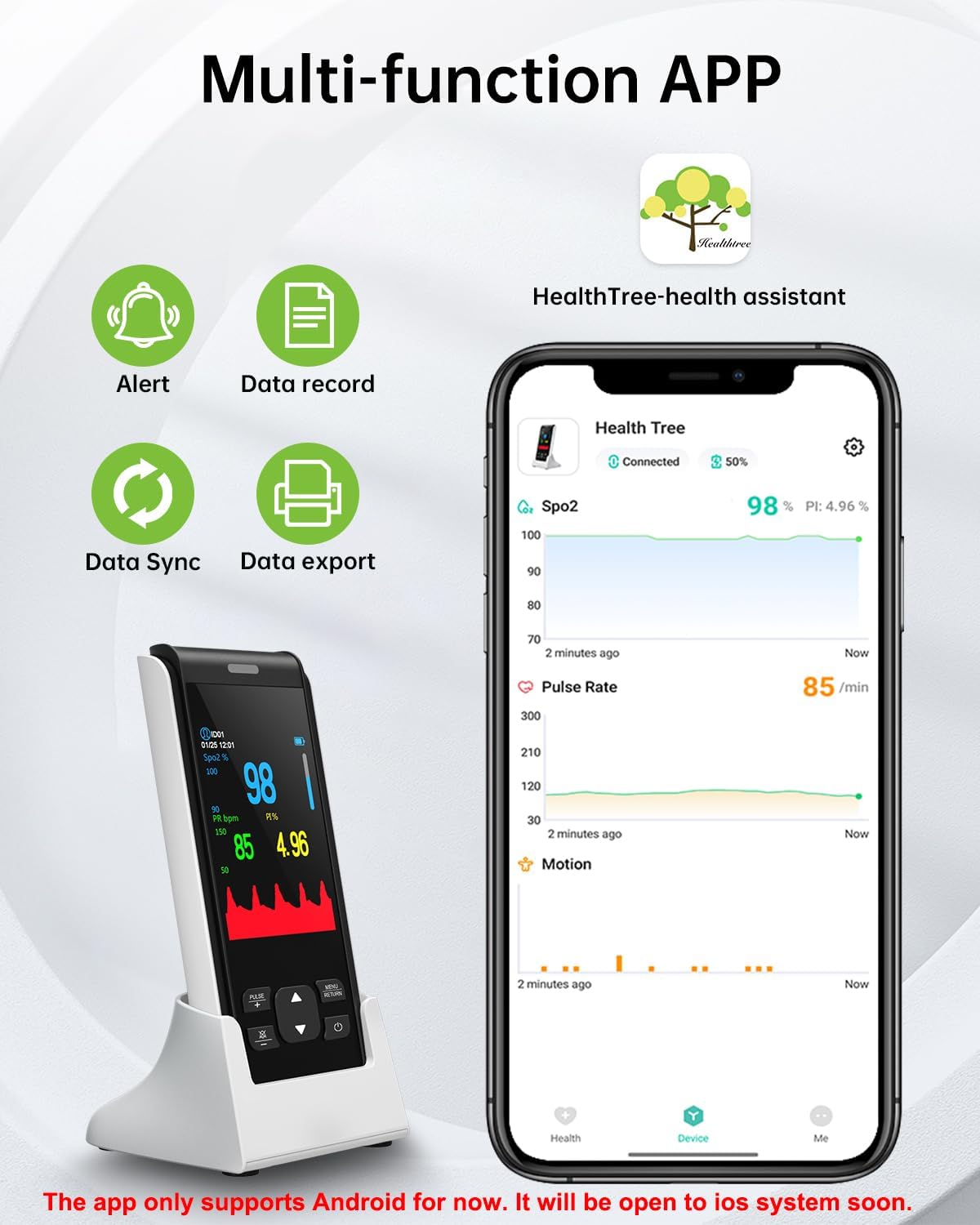 Pulse Oximeter - Handheld Pulse Oximeter Rechargeable Overnight Pulse Ox Continuous oxygen meter finger pulse oximeter Fingertip with Pulse o2 sat monitor finger for oxygen SpO2