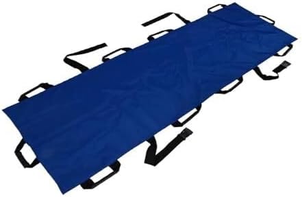 Folding Portable Stretcher, Waterproof Oxford Cloth, Lightweight and, 10 Handles, for Patient Transport, Home, Emergency, and Outdoor Use (Blue)