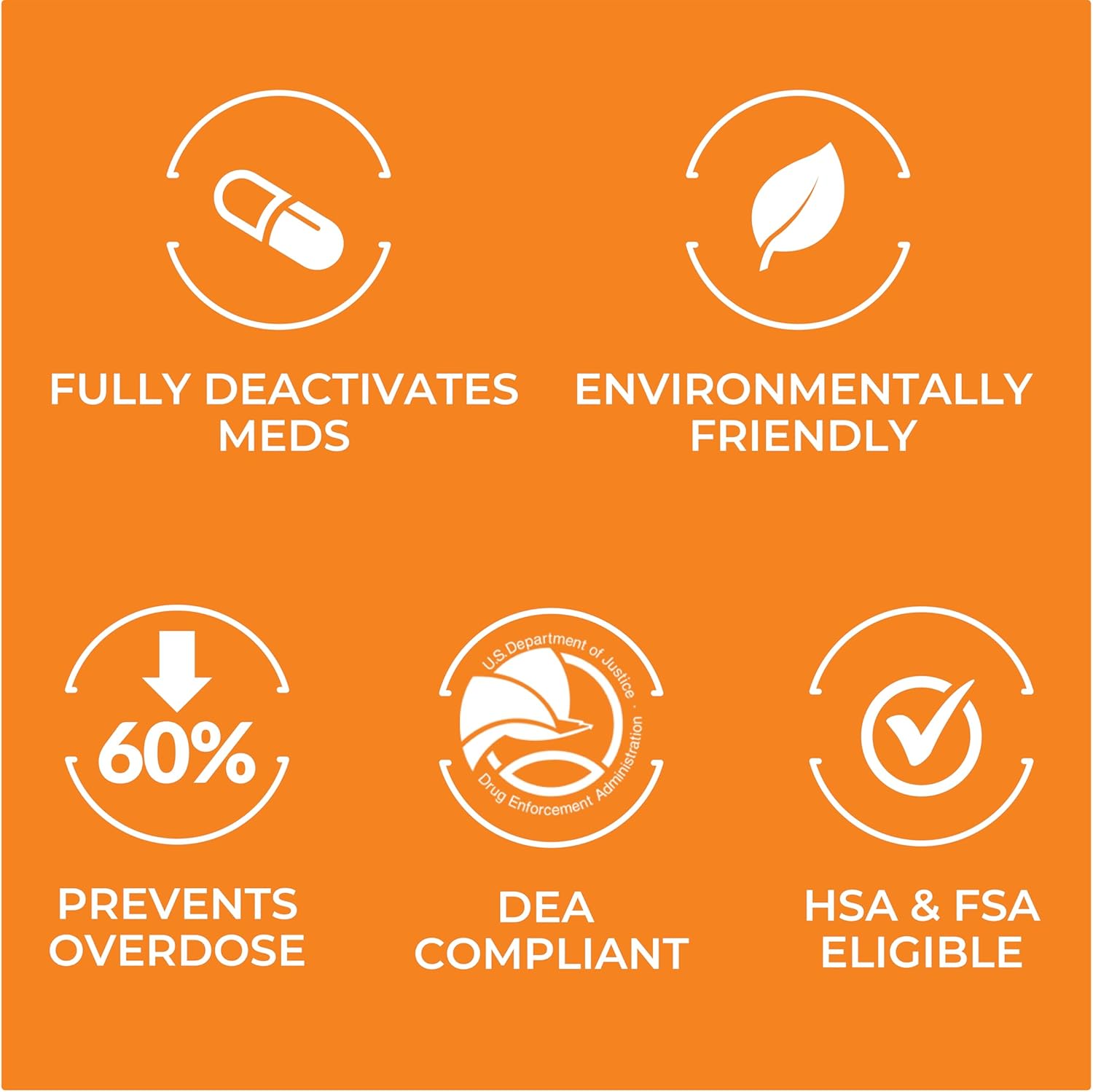 Deterra MP - Drug Deactivation and Medication Disposal System - Safe Medication, Pill, and Liquid Destroyer - Plant-Based Medium Stand-Up Pouch (25-Pack)