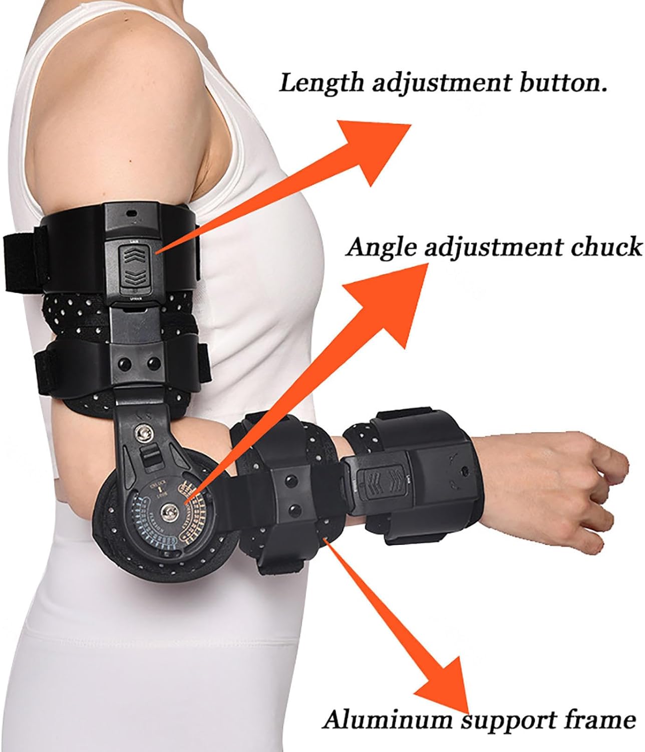 Hinged Elbow Brace Arm Support for Ulnar Nerve Entrapment, Post OP Elbow Brace for Cubital Tunnel Syndrome Physical Therapy and Recovery,for Sleep and Work, for Woman, Man(Right)