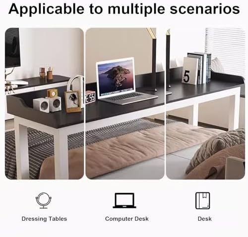Rolling Overbed Table with Wheels - Multi-Functional Laptop Cart & Bar Table for King Size Beds - Perfect for Dining, Working, Relaxing & Portable Use