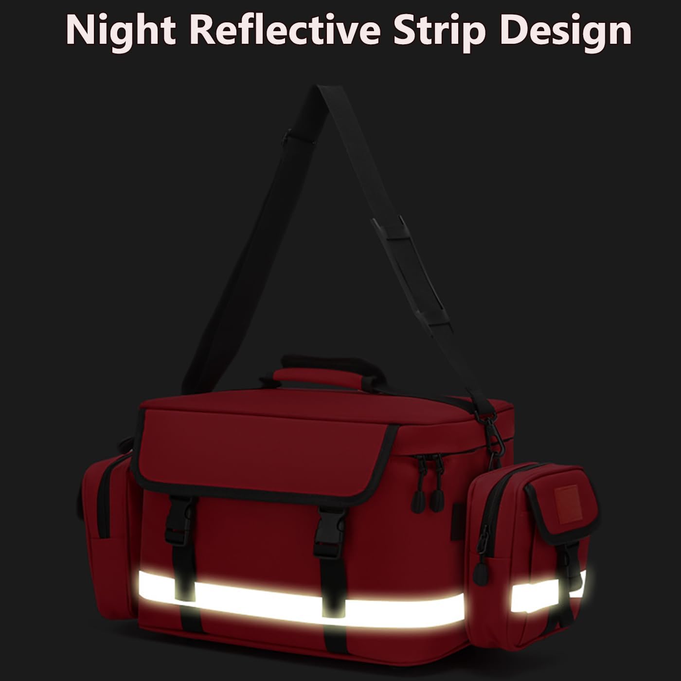 First Aid Bag Home Health Nurse Bag Empty, Professional Medical Bag Emergency Responder Trauma Bag Portable Medical Supplies Shoulder Bag, Ideal for EMT, EMS, Paramedics, Bag Only(F)