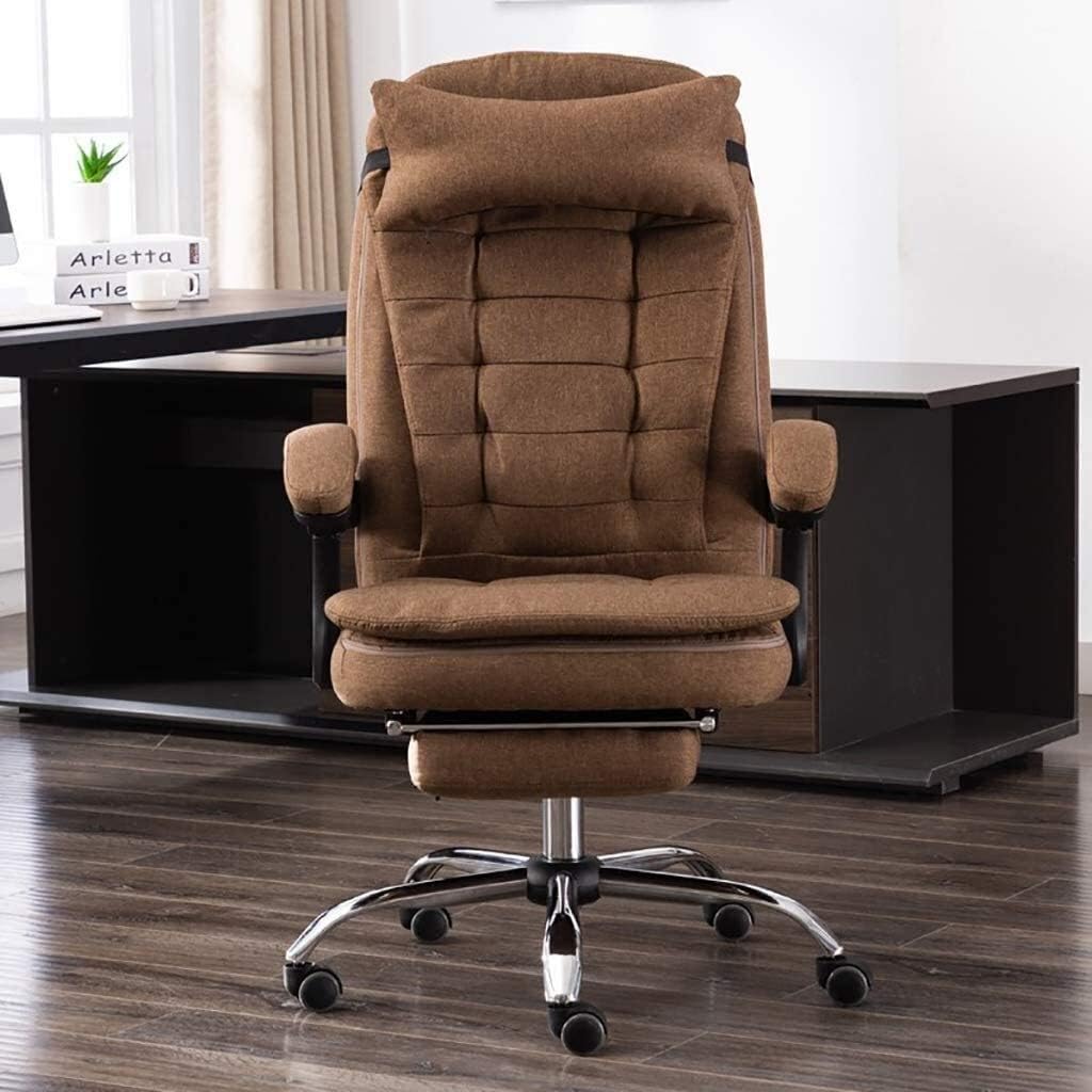 High-Back Leather Executive Swivel Adjustable Swivel Office Desk Chair with Armrests Lumbar Support Desk Ergonomic Chair Chair Home Office Chair Winter and Summer Dual-use,Brown