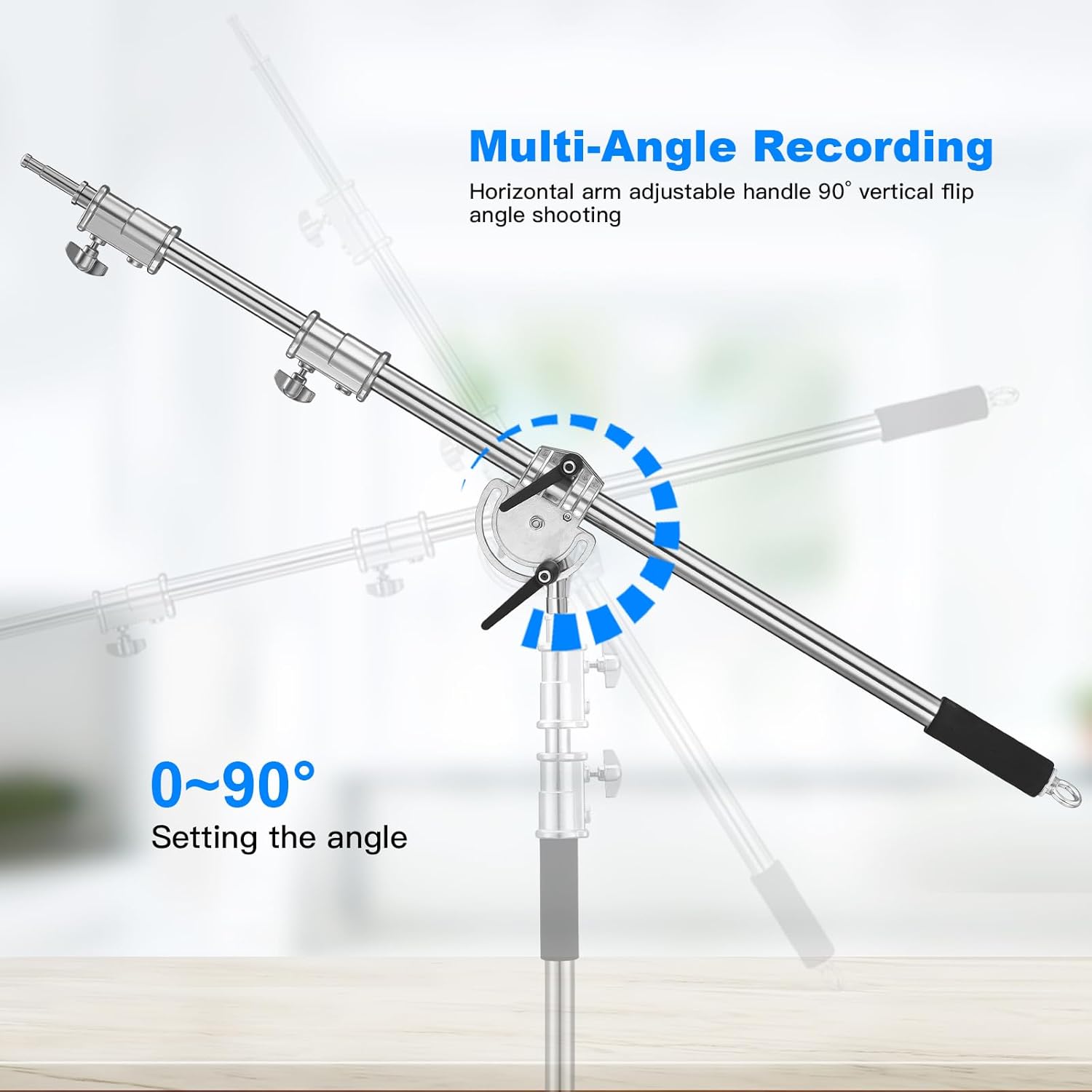 Heavy Duty Extension Boom Arm Bar for Photography C Stand and Light Stand,Adjustable 3.6-8.2ft Crossbar Holding Arm with Sand Bag for Softbox,Studio Strobe,Monolight,LED Video Light,Reflector ect.