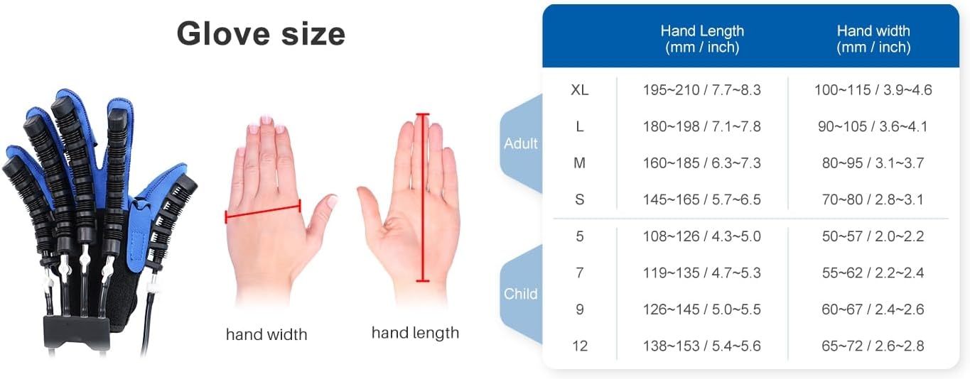 Pediatric Rehabilitation Robotic Glove, C10 Model Finger Rehabilitation Trainer with Adjustable Strength, Self-Training Recovery Equipment for Home Use