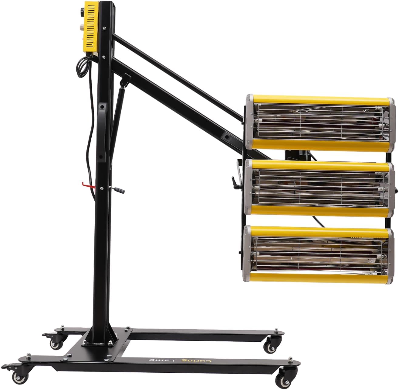 3900W Paint Baking Lamp with Hydraulic Lever, 180°Adjustable Support arm Automotive Baking Paint Lamp with Timer, Paint Curing Lamp for Spray Booths Car Bodywork Repair Tools