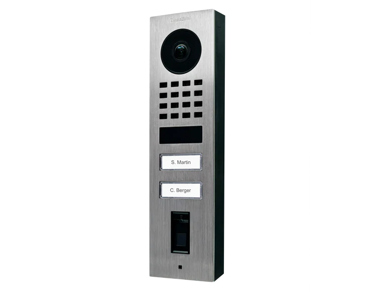 DoorBird D1102FV Fingerprint 50 Surface-Mount IP Video Door Station, 2 Call Button in  Stainless Steel V2A