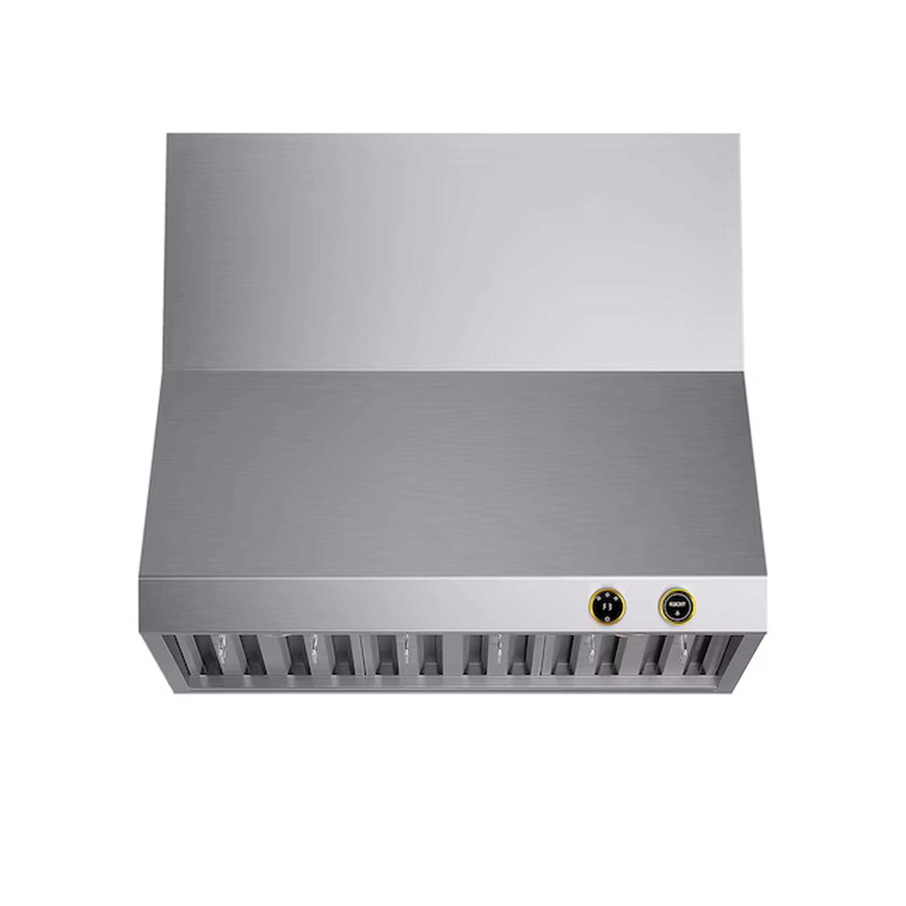 Kucht 36-Inch 900 CFM Ducted Wall Mount Range Hood in Stainless Steel with Gold Accents (KRH360-GL-C)