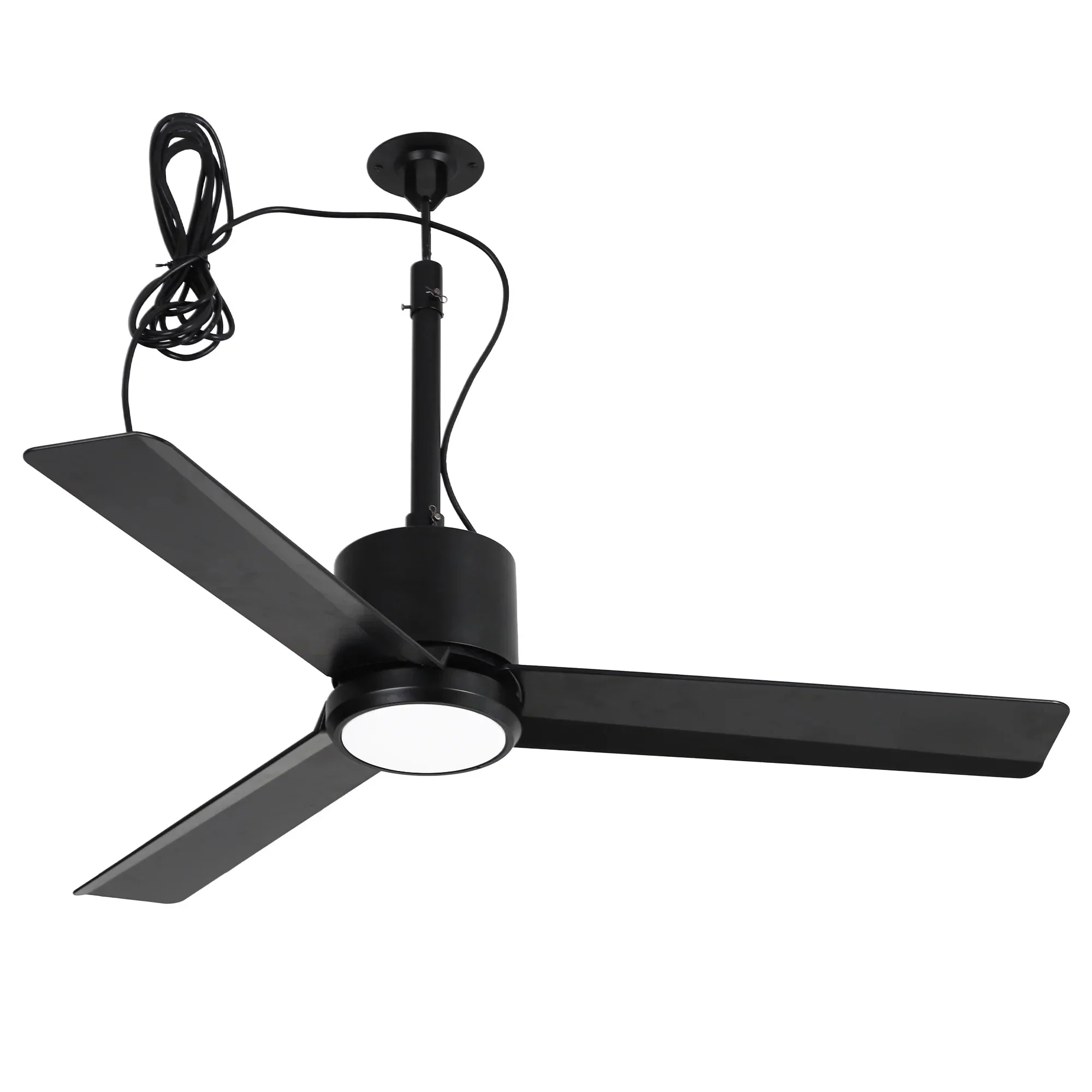 Parrot Uncle 42-Inch Rhine Indoor/Wet Outdoor IP65 Black Anywhere Waterproof Ceiling Fan with LED Light and Convenient Hanging Hook (F5001BK)