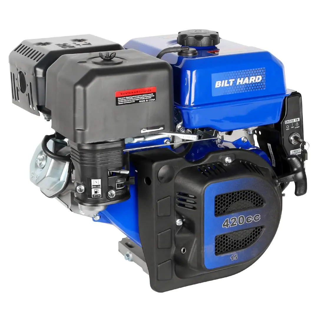 BILT HARD 420cc 15HP Gas Engine with Electric Start – 4-Stroke OHV Horizontal Shaft, Compatible Replacement for Honda GX390, Briggs & Stratton GX390, Kohler CH440, and Yamaha MZ/MX Series