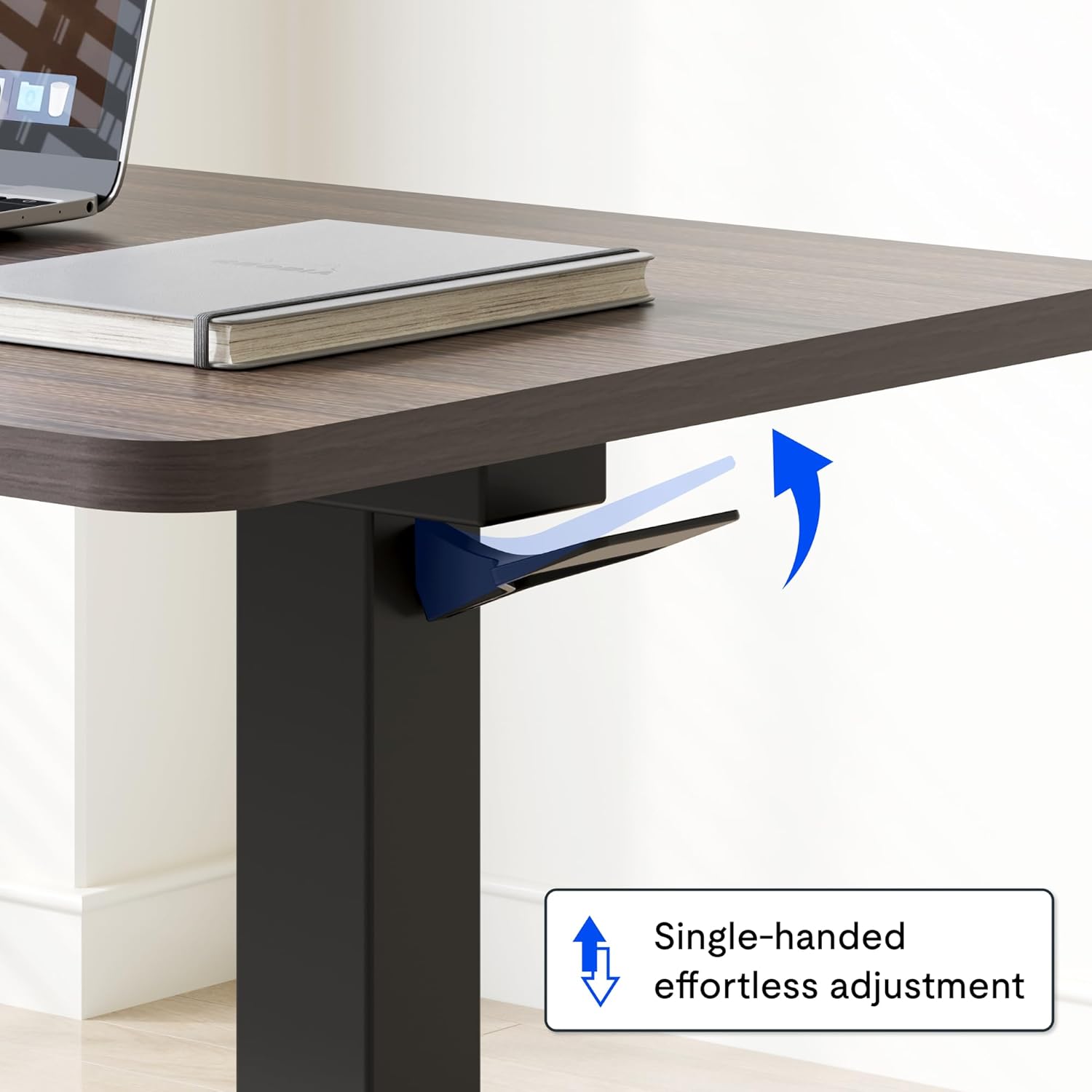 FLEXISPOT Medical Adjustable Overbed Bedside Table with Wheels Pneumatic Mobile Standing Desk Laptop Desk Rolling Computer Cart Movable Table Hospital Home Use(31.5