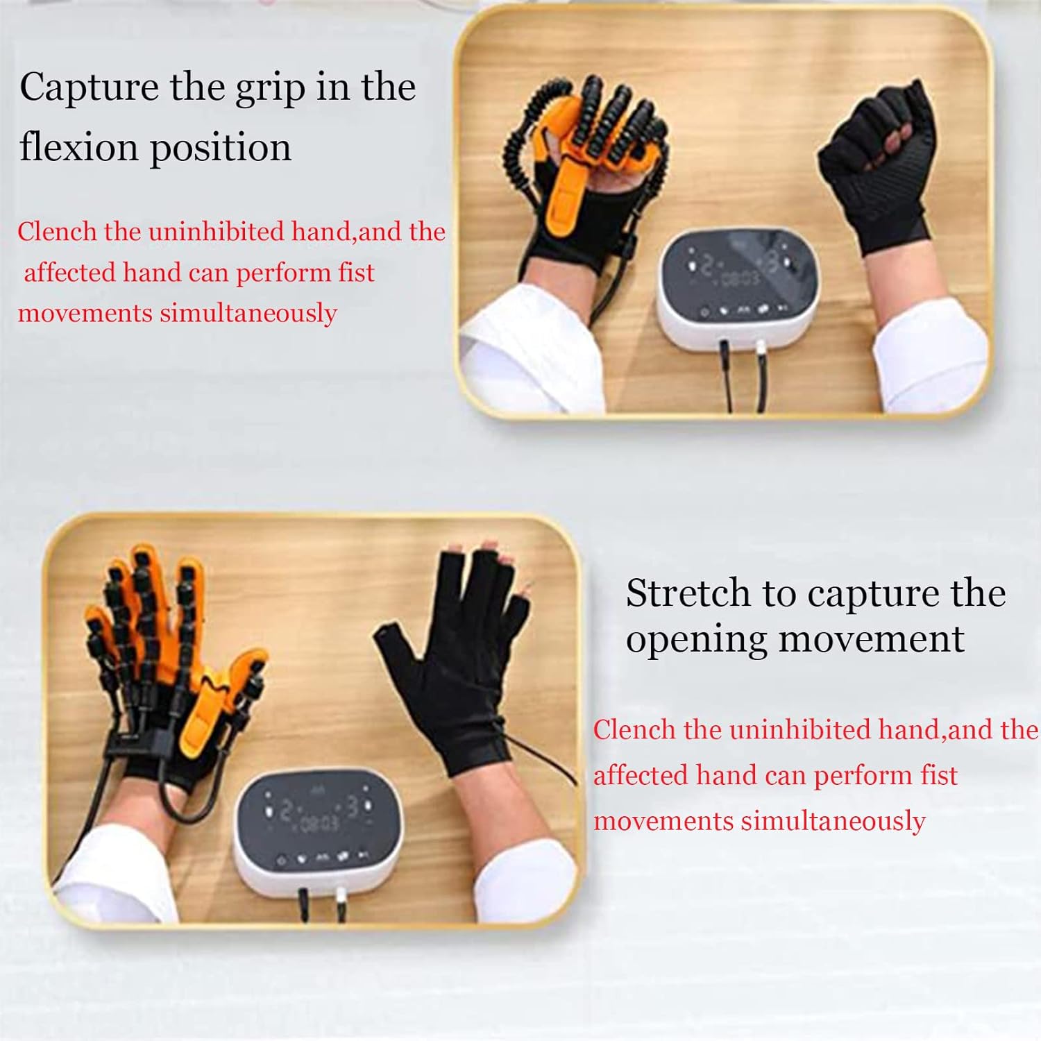 Rehabilitation Robot Gloves, Finger Hand Training Device, Finger Straightening Brace Guard Protector, Finger Extension Exercise for Stroke Hemiplegia Patients,RightHand-M