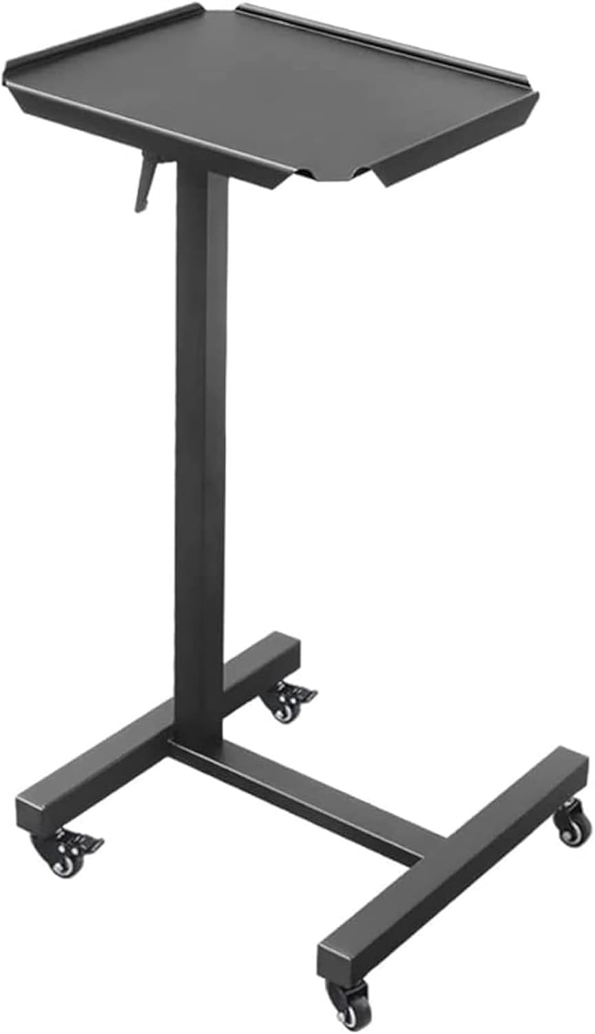 Over-Bed Tables Medical Adjustable Overbed Bedside Table with Wheels Pneumatic Mobile Standing Desk Laptop Desk Movable Overbed Table for Home Use Portable(