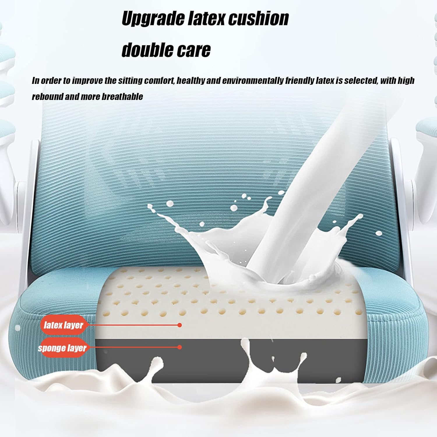 Breathable Mesh Desk Chair, Swivel Task Chair, Office Chair Ergonomic, with Lumbar Support/Flip-up Arms, Adjustable Headrest, 360-Degree Swivel, for Living Room, Bedroo(C-Nylon Feet