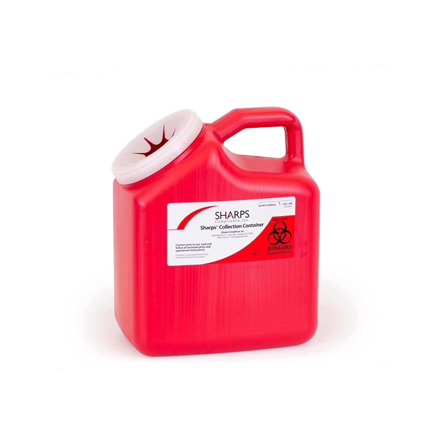 Mailback Sharps Container, 1-Piece 2 Gallon Red Snap On Lid, 12000-012 - Each