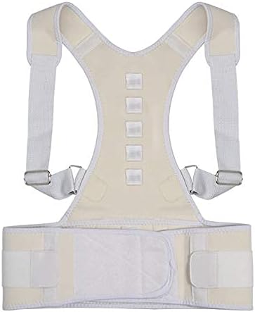 Posture Corrector Adjustable Magnetic Back Posture Corrector Back Belt Lumbar Support Shoulder Back Brace Support Correct Posture Corset Unisex Back Brace (Color : Black, Size : XL)