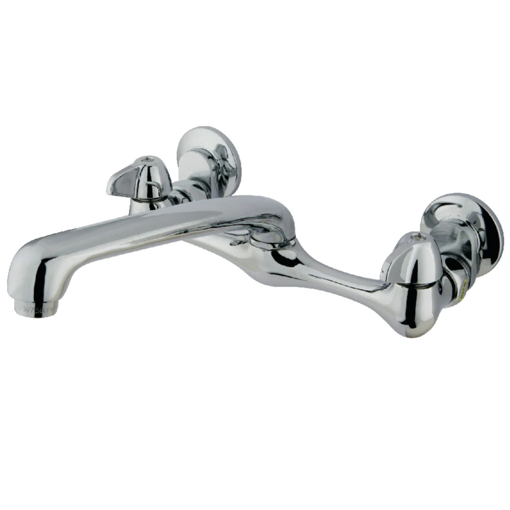 Kingston Brass Proseal Double-Handle Wall-Mount Bridge Kitchen Faucet, Polished Chrome (KF200)