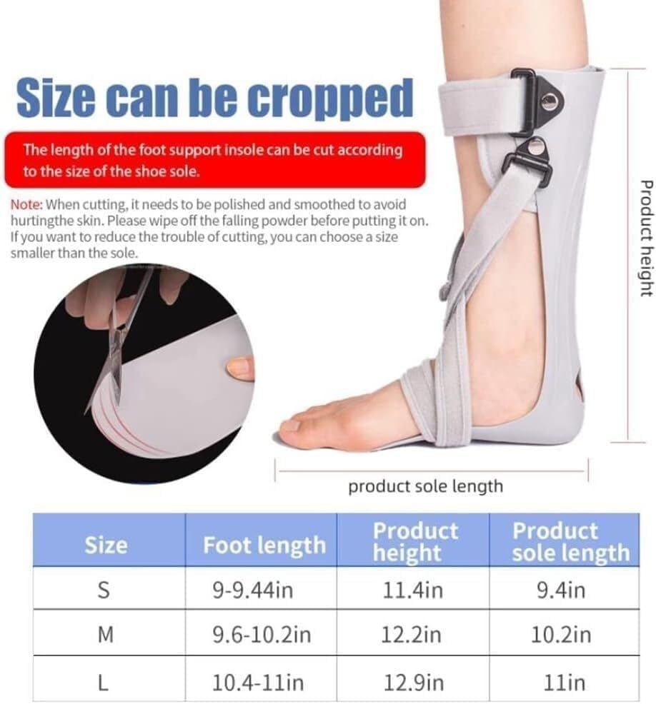 Plantar Fasciitis Splint Foot Drop Brace Splint Adjustable Ankle Foot Orthosis Fit The Calf Curve Fit Foot Varus and Foot Valgus Fit and Protect， Foot Drop(Right,Small)