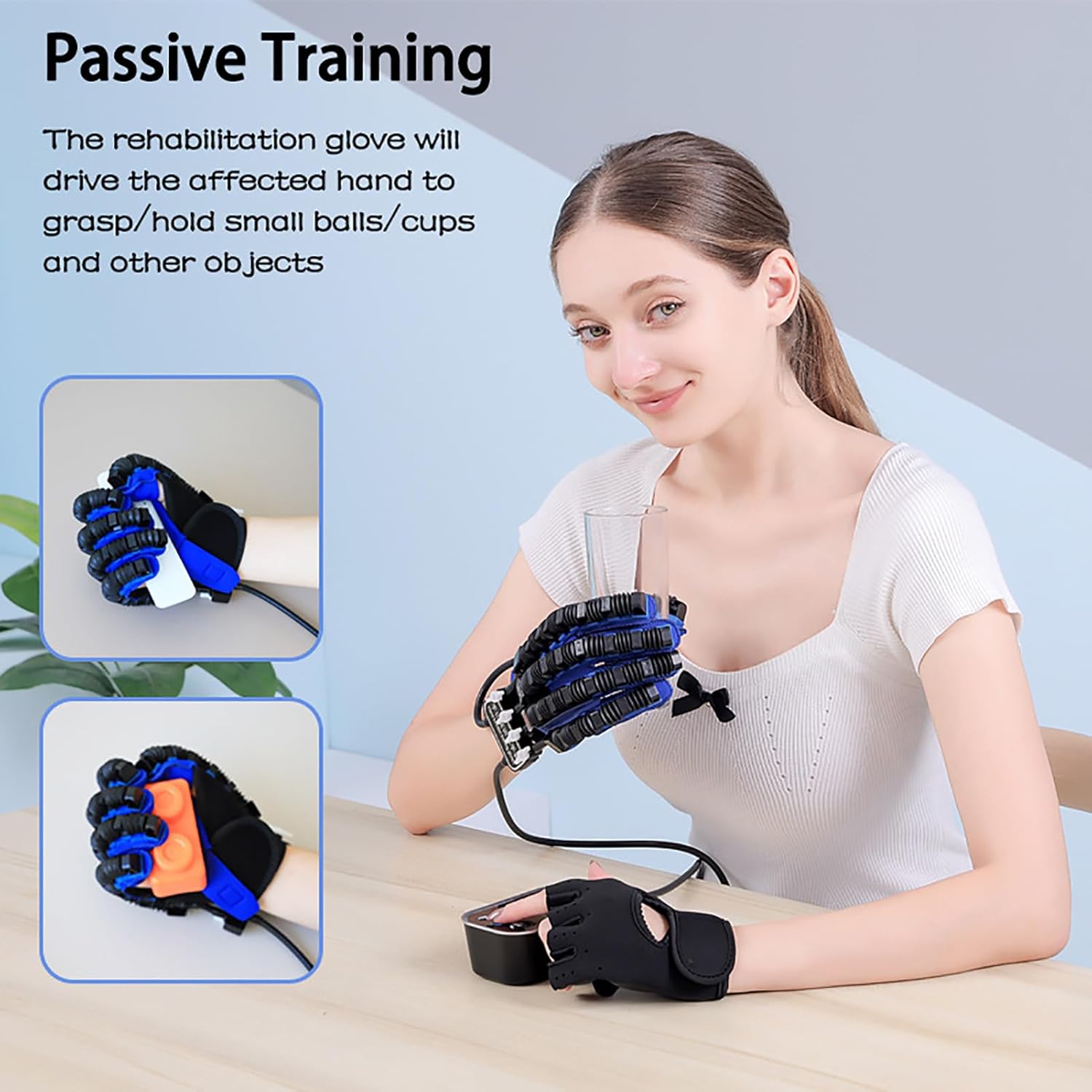 Rehabilitation Robot Gloves Equipment for Stroke Recovery, Finger and Hand Function Physical Rehabilitation Trainer, Strength and Speed Adjustable