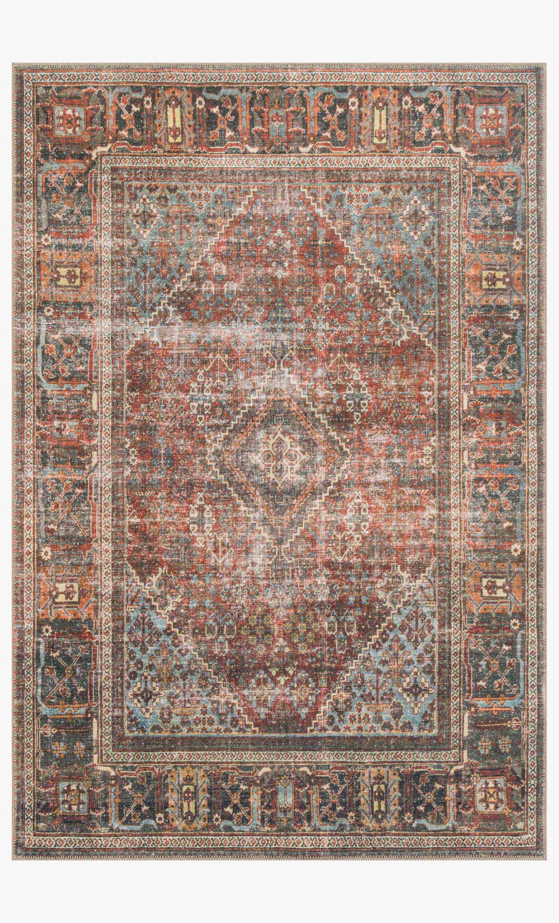 Loloi II Loren Collection - Traditional Power Loomed Rug in Brick & Midnight (LQ-13)
