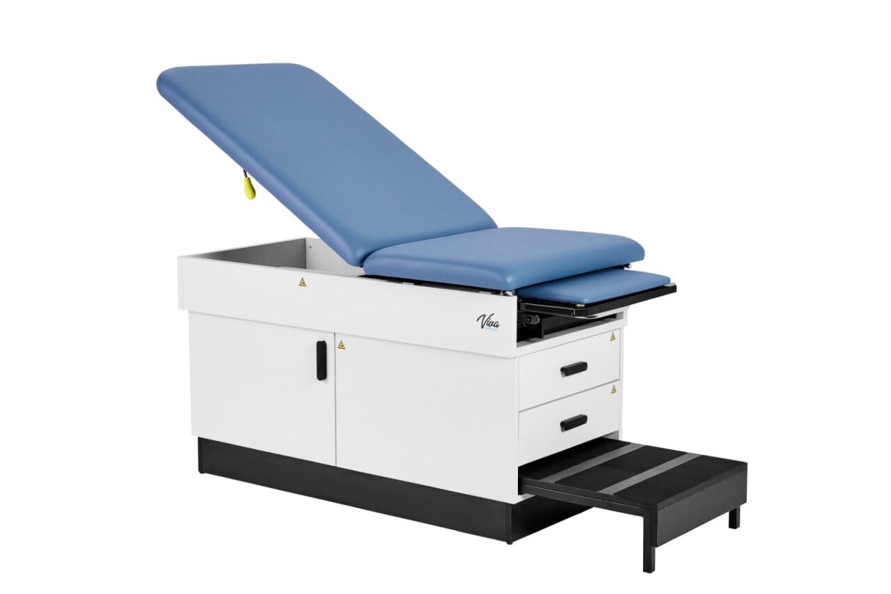 Slim Line Medical Exam Table, Blue, 420 lbs Weight Capacity (Stirrups NOT Included)