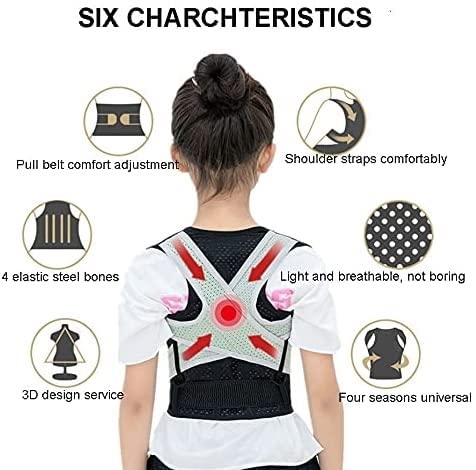 KouRy Lumbar Posture Corrector Back Brace - Adjustable Support Belt with Shoulder Protection, for Adults, Easily Adjustable (Size : XXX-Large)