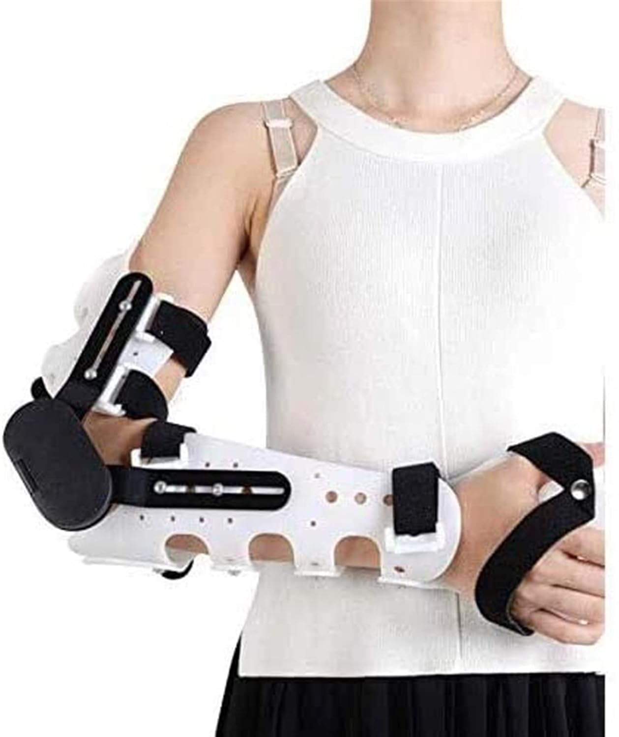 ROM Hinged Elbow Brace, Adjustable Forearm Holder Support Injury Recovery, Shoulder Elbow Support Brace Fixator Orthosis,Left