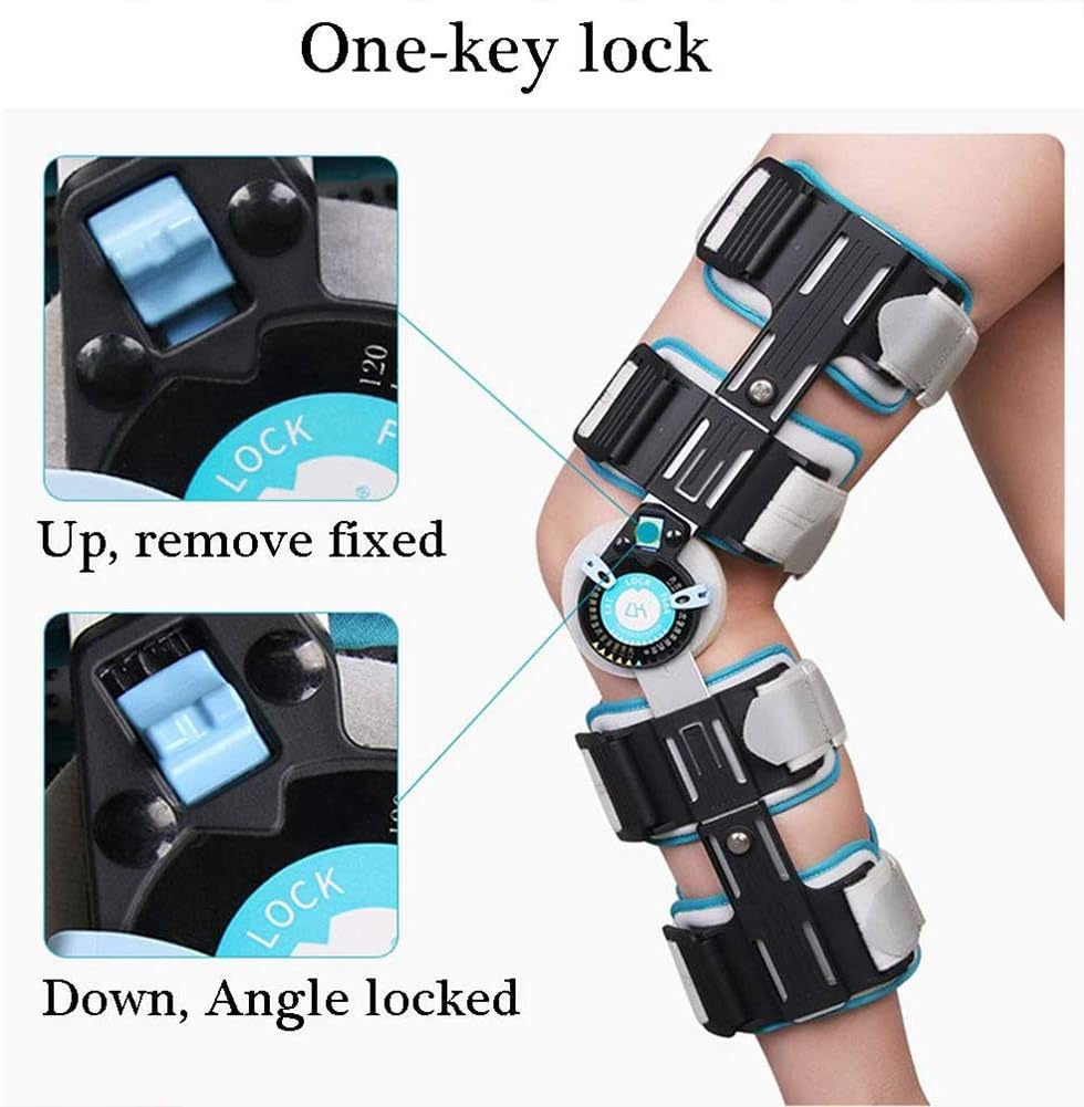 Knee Brace Hinged ROM Adjustable, Universal Hinged Knee Brace Telescoping ROM Knee Orthosis Post Operative Injury Support for ACL, PCL, MCL or LCL - One Size(