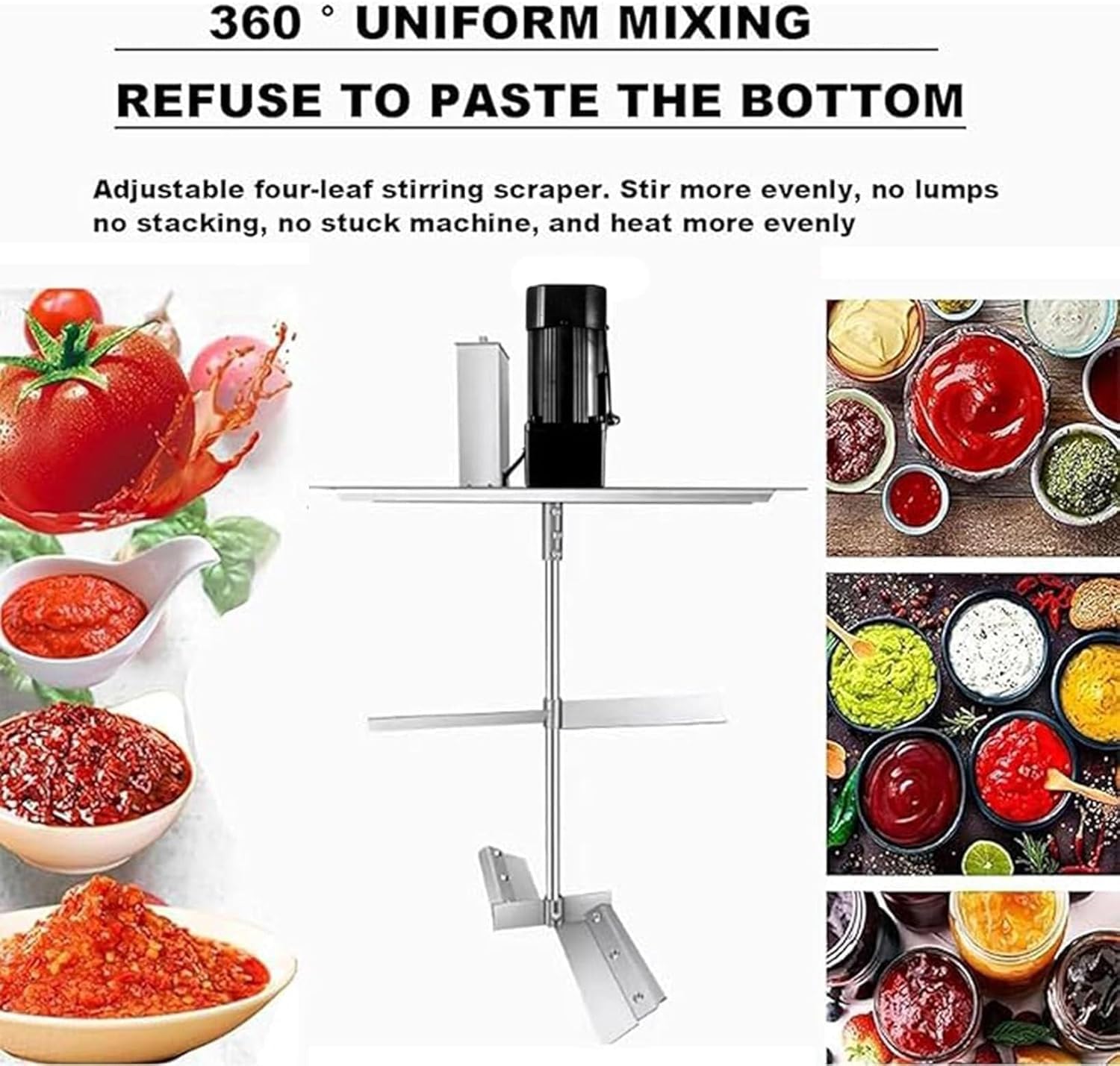 Automatic Sauce Jam Stirrer Machine, Commercial Food Stirrer Pot, with Adjustable Speed & Liftable Scraper & Multi-Stove Use, Pot Seasoning Bottom Soup Sauce Stirrer for Long Cooking