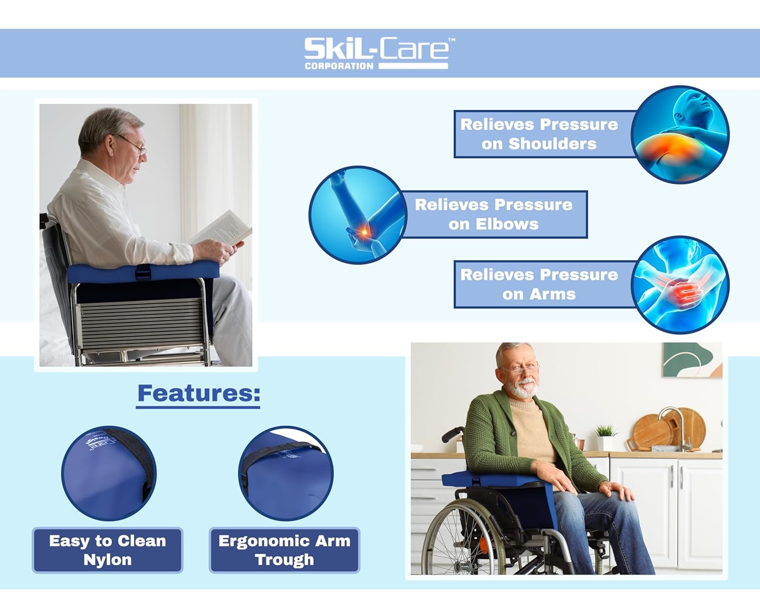 Skil-Care Lateral Body Support with Rigid Insert and LSII Cover, 12 3/4