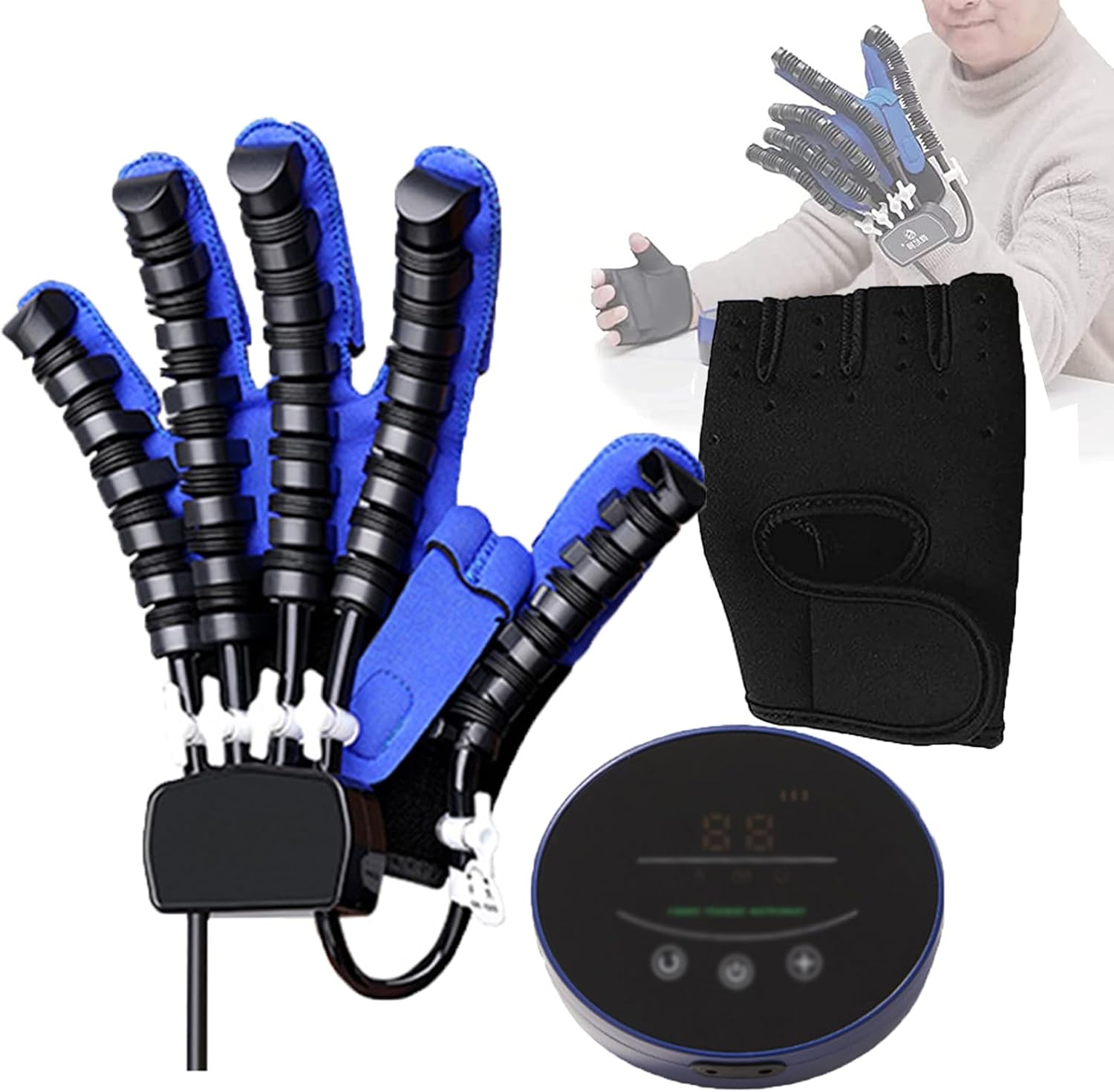 Rehabilitation Robot Gloves, Hand Dysfunction Patient Training Device, Stroke Hemiplegia Finger Strengthener Orthosis, for Reduce Spasticity