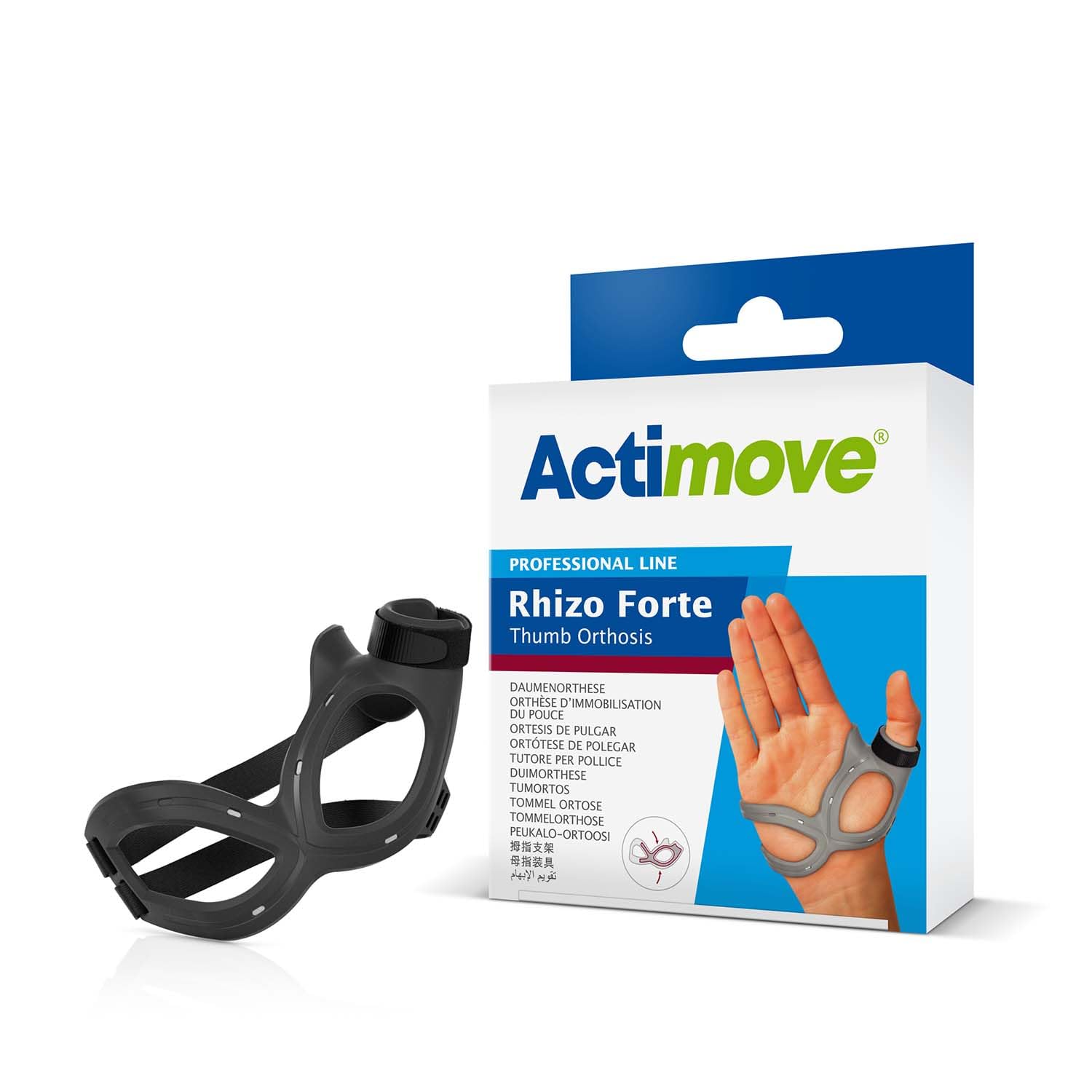 Actimove Professional Line Rhizo Forte Thumb Brace, Right, Black, Medium
