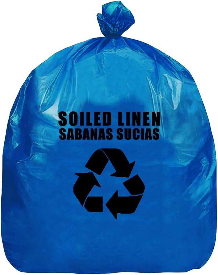 RESILIA Heavy Duty Soiled Linen Bags - Hospital Waste Disposal, Trash Liner, Sanitary Storage, OSHA Approved, Dark Blue, 33 Gallon, 29