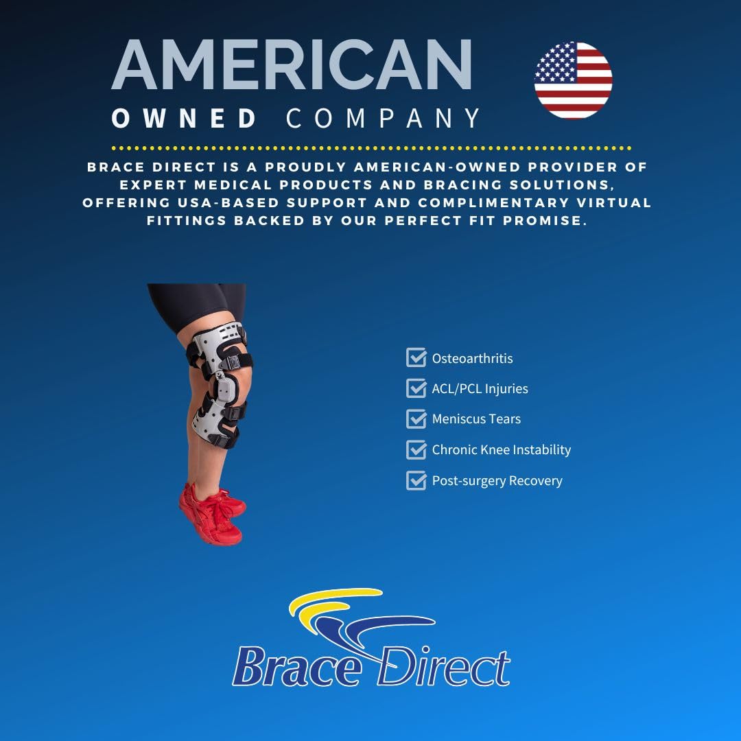 Brace Direct OA Unloader Brace + Heated Knee Massager- Complete Knee Pain Relief Bundle- For Osteoarthritis, Arthritis, Injury, Stiffness